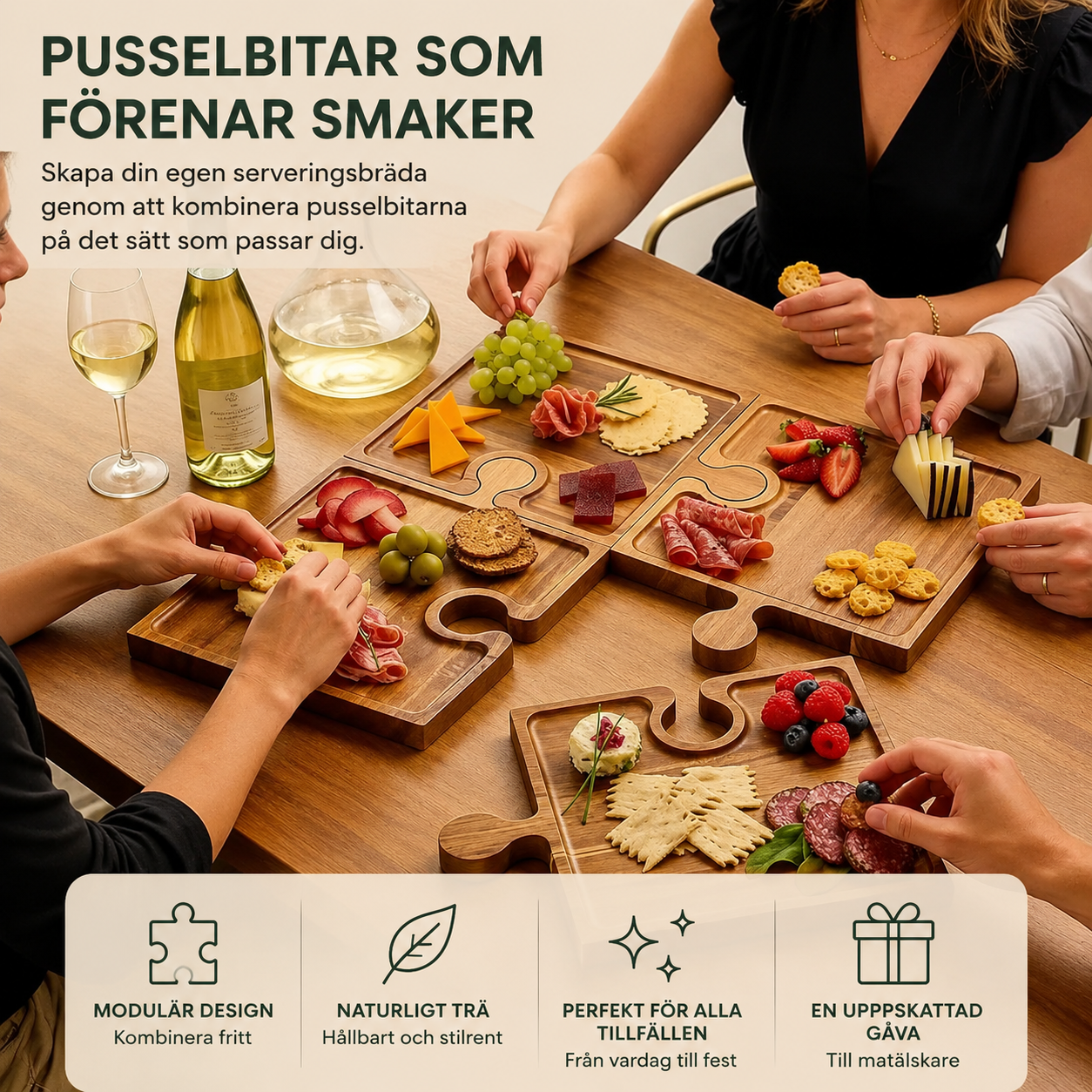 Pusselbricka i Valnöt By Vindahls