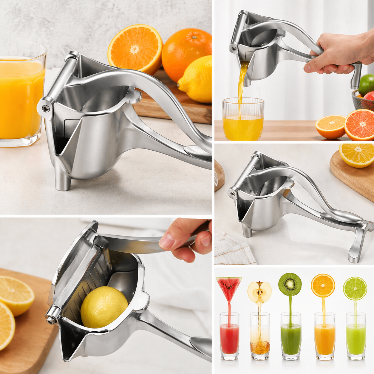 Manuell Juicepress i Rostfritt Stål