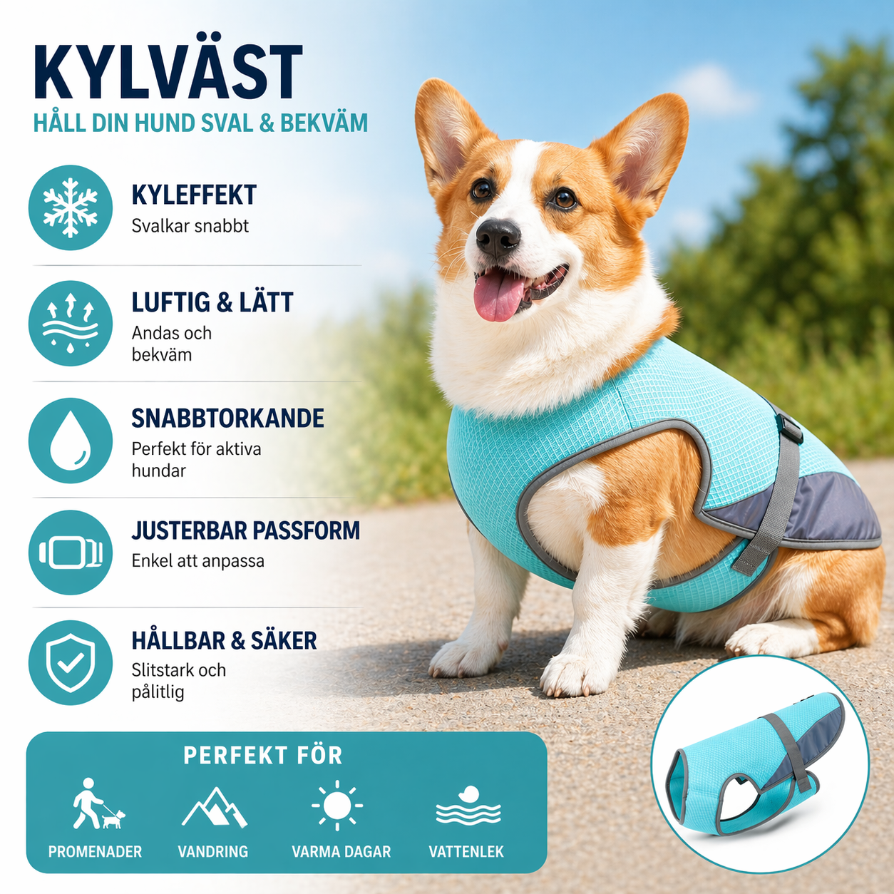 PolarPaw | Kylande väst för Hund