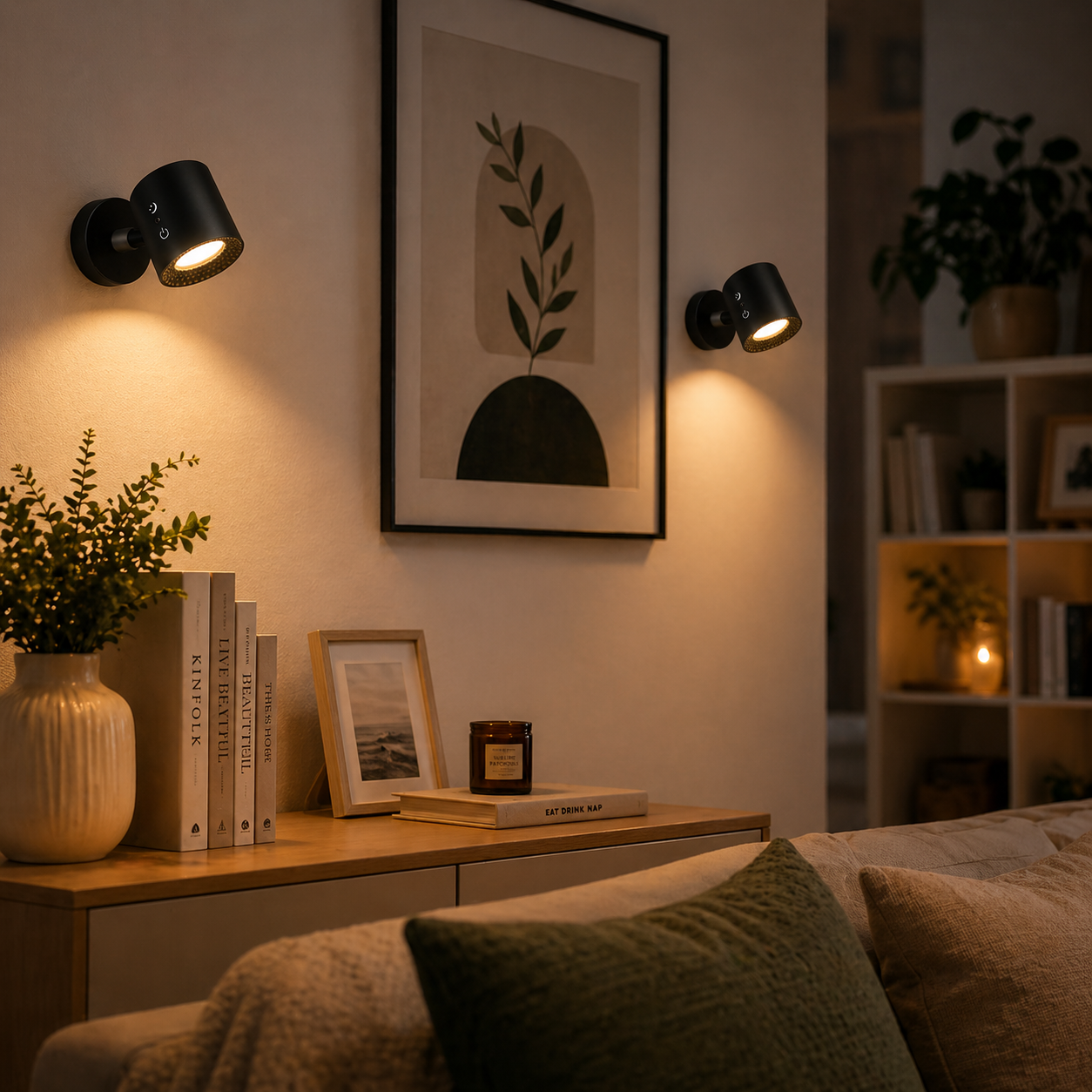 Dubbelljus | Roterbar LED-vägglampa (2-pack)