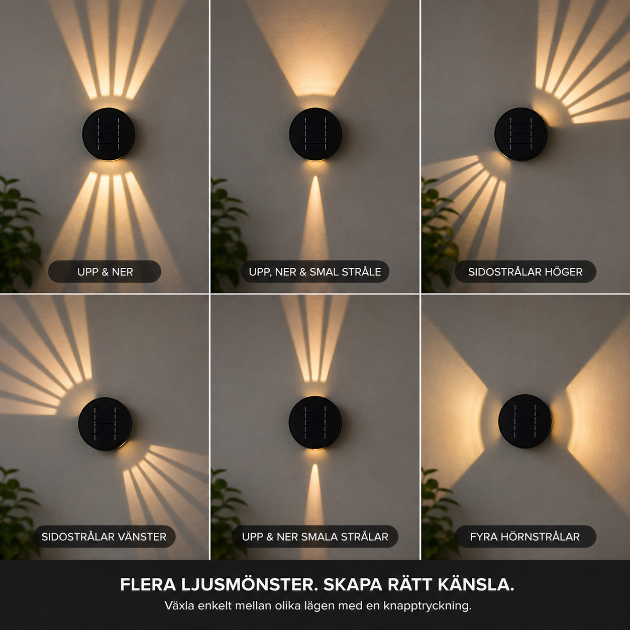 Solkrets | Solcellsvägglampa med 360° Rotation (2-pack)