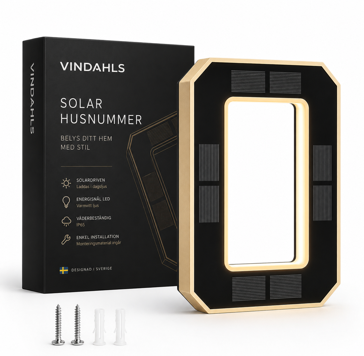 Vindahls Husnummer | Belysta & Solcellsdrivna