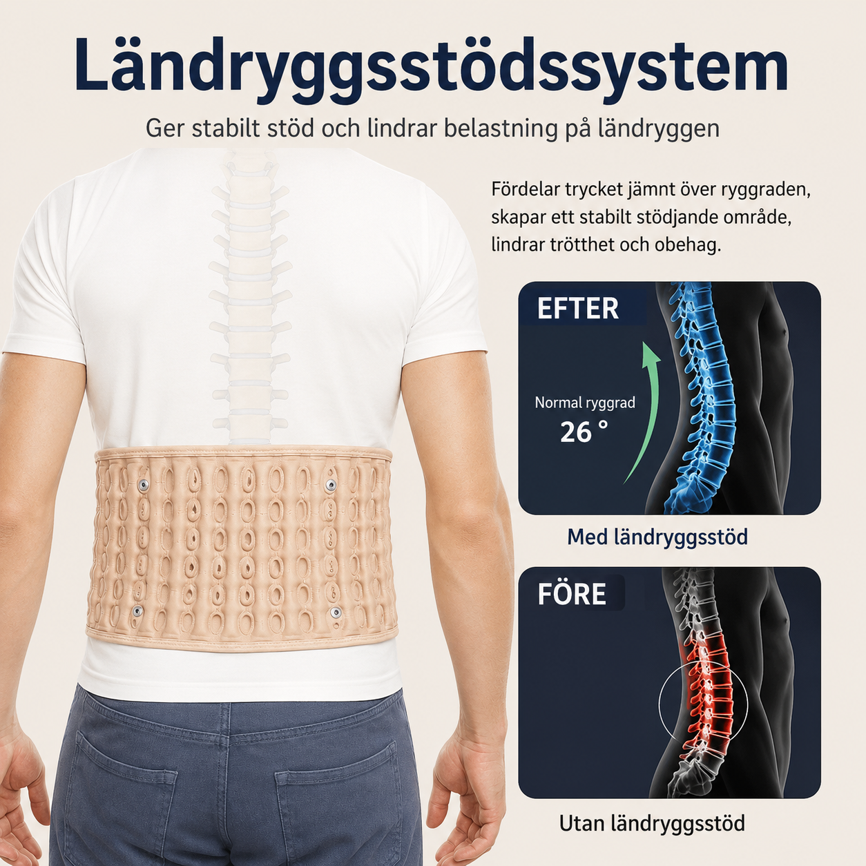 SpineLift™ Uppblåsbart Ryggstöd