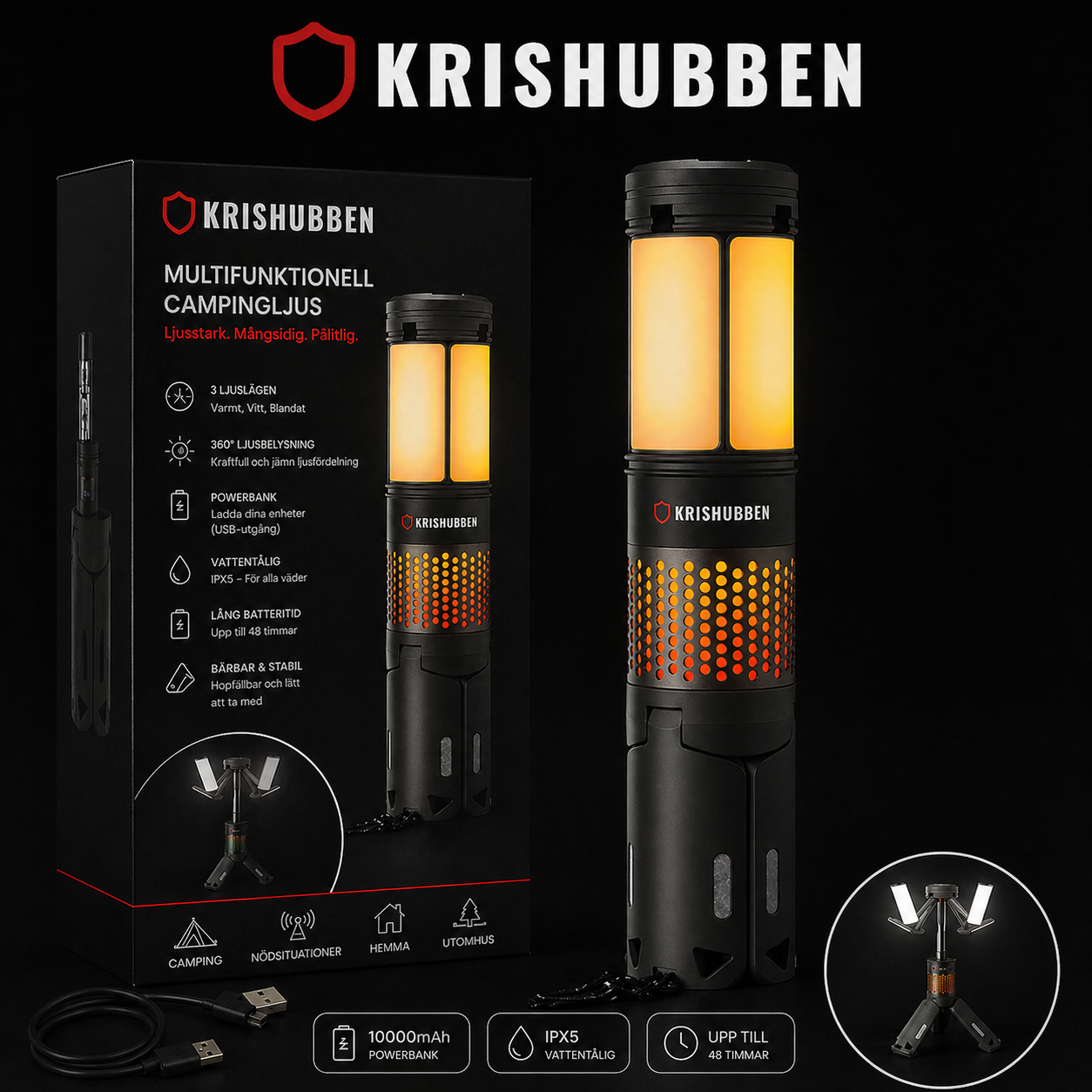 NordLight 2.0 | Campinglampa med Powerbank
