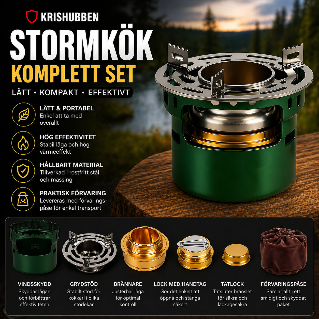 Stormkök med t-spirt för Camping & Naturliv
