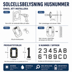 Vindahls Husnummer | Belysta & Solcellsdrivna