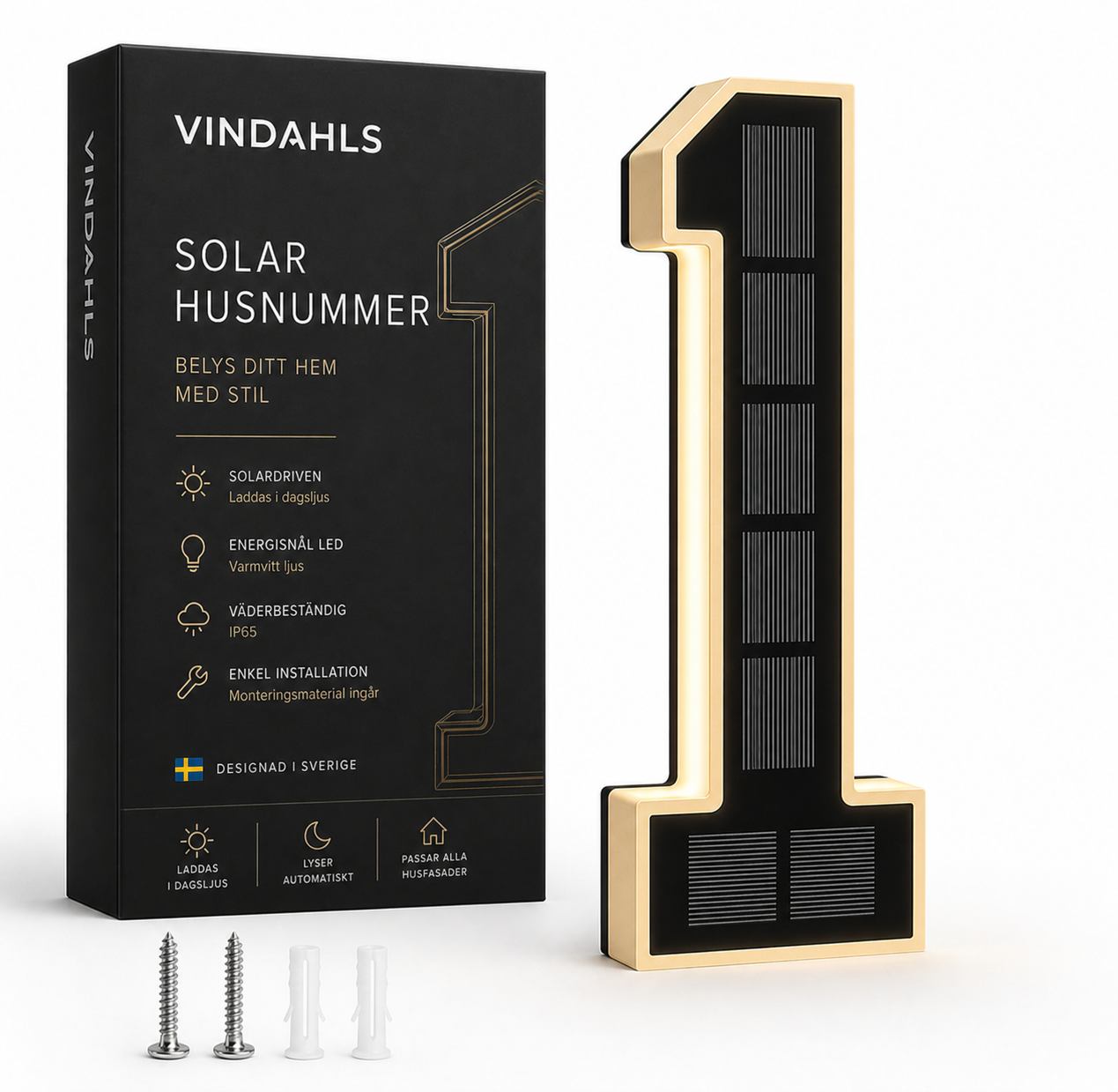 Vindahls Husnummer | Belysta & Solcellsdrivna